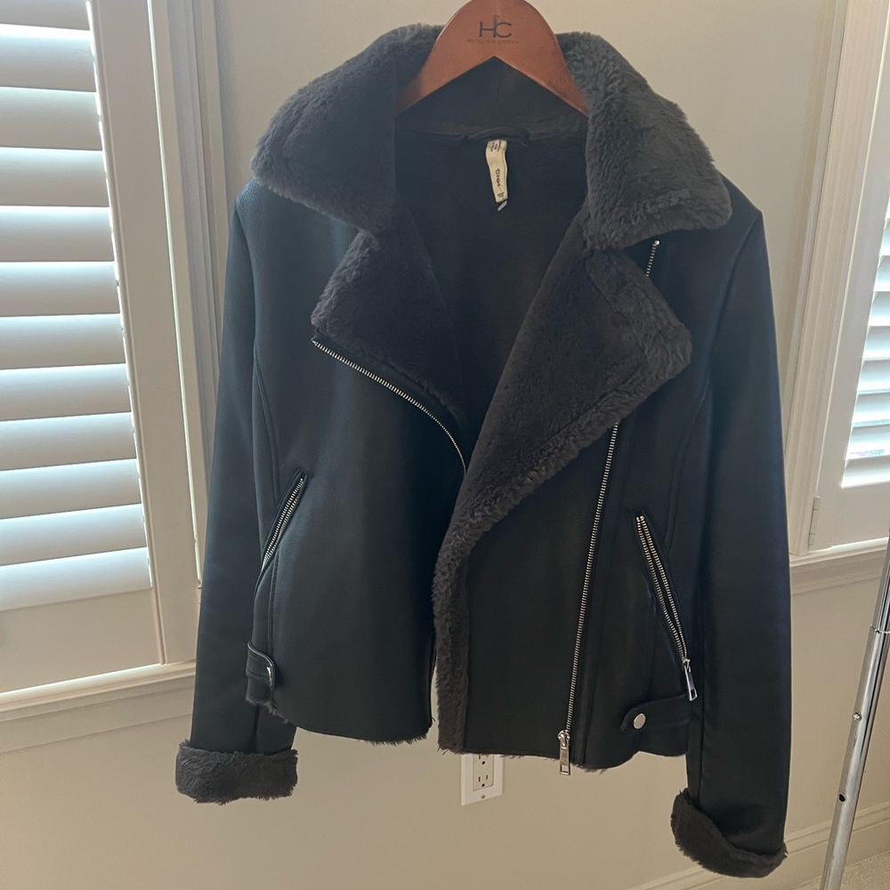 Mango Black Shearling Jacket - image 1